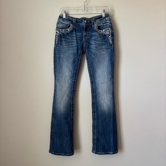 Miss Me Signature Bootcut Jeans 27 Rhinestone JP5755B4V - Picture 1 of 10